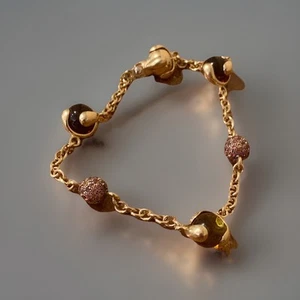 bvlgari 18k yellow gold , Citrine And Sapphire Marina B Cardan bracelet - Picture 1 of 9