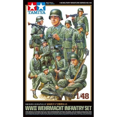 Wwii Wehrmacht Set Di Fanteria Tamiya 1/48 : 10 Figurine Dettagliate M - Immagine 1 di 4