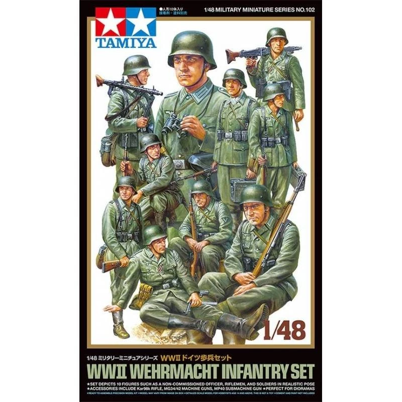 Wwii Wehrmacht Set Di Fanteria Tamiya 1/48 : 10 Figurine Dettagliate M - Immagine 1 di 4