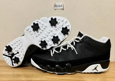 Zapatos de golf Nike Air Jordan 9 Low G Barons negros/blancos talla para hombre 9,5 FN6930-001 Foto 1 de 4