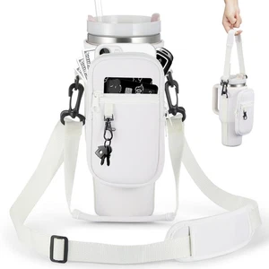 BULKITEM Water Bottle Carrier Bag with Phone Pocket for Cream Stanley 40 oz	 - Picture 1 of 6
