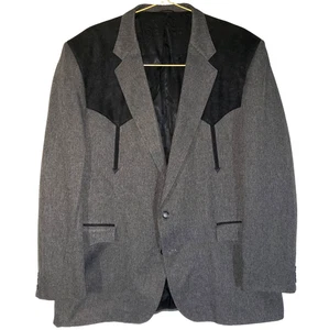 Circle S Western Blazer Mens 48L Dallas Texas Yoke Sport Coat Boise Rockabilly - Picture 1 of 10