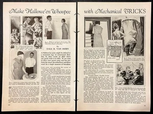 Vintage HALLOWEEN Tricks ~ Gags ~ Geschicklichkeitsspiele 1932 Anleitung zum Bauen von PLÄNEN - Bild 1 von 2