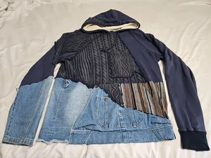 Lucky Sartorius Patchwork Pullover Peso Pesado Sudadera con Capucha Chaqueta 13 Talla 2XL - Imagen 1 de 16
