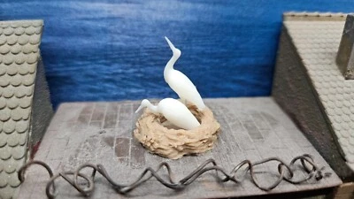 Storchennest mit 2 Störchen (Resin) – Maßstab 1:32 / 1:35 - Stadtdeko Bauernhaus - Bild 1 von 4