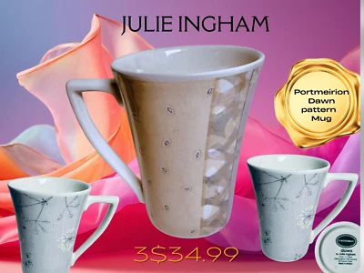 Portmeirion Dawn pattern Julie Ingham / 3x 10 Ounce mug. Made in England. - Image 1 of 4