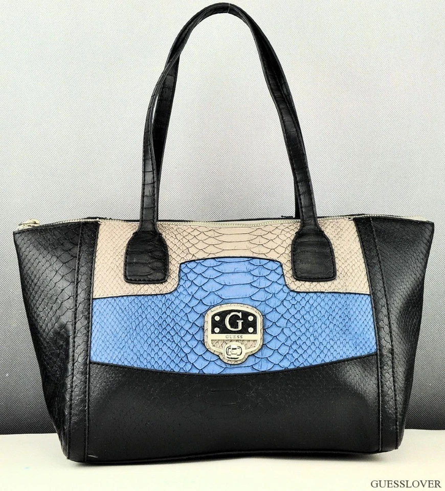 ¡Envío GRATIS EE. UU.!  Bolso de Mano GUESS Militza Bolso Cartera Azul Multi Tote Prime Foto 1 de 1