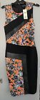 BNWT Miss Selfridge - Black floral  Stretch Bodycon Dress - Size 10 