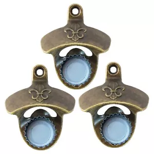 3 Pack Wall Mounted Magnetic Bottle Cap Opener for Beer Soda Bottles - Picture 1 of 6