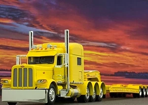 1/64 DCP PETERBILT 389 TRI AXLE 70" MID ROOF W/ TALBERT TRI AXLE LOWBOY TRAILER - Picture 1 of 7