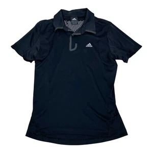 Adidas Camisa Polo Vintage S Negra 3 Rayas Golf Años 90 1990s 00s Y2K Milenio - Picture 1 of 7