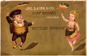 Jas. A. Kirk & Co. Soap Makers Mottled German Trade Card - Picture 1 of 2