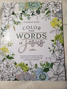 Color the Words of Jesus coloring book; over 60 pages to color; bookmarks & card - Picture 1 of 6