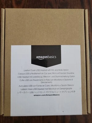 Leather Cover USB Headset W/ Mic & Mute Option Each Earpiece is 2 1/2" Diameter - Image 1 of 2