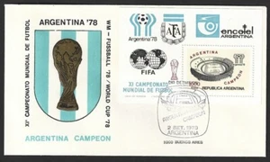Argentina 1978 FIFA Football World Cup MS on FDC & Joint issue card - Picture 1 of 2