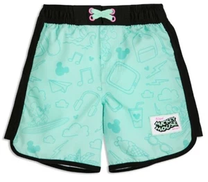 Disney Mickey Mouse Kids Swimming Shorts Boys Age 4 Yrs Green & Black  - Picture 1 of 6