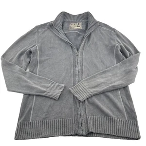 BKE Men's Full Zip Sweater size Large Athletic Fit Gray Ramie Cotton - Picture 1 of 5