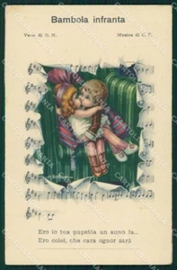Bertiglia Spartito Musicale Note Children Serie 2243 postcard cartolina QT5385 - Bild 1 von 2