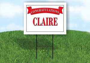 CINDY FELICITACIONES BANNER ROJO 18 pulgadas x 24 pulgadas letrero de patio con soporte - Imagen 1 de 1