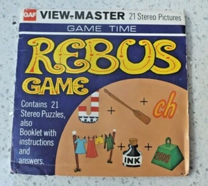 REBUS GAME 1975 VIEWMASTER PACCHETTO SOLO PER SET G002 NO BOBINE X366 - Foto 1 di 2