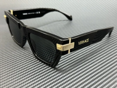VERSACE VE4464 GB1 87 Black Grey Men's 52 mm Sunglasses - Image 1 of 4