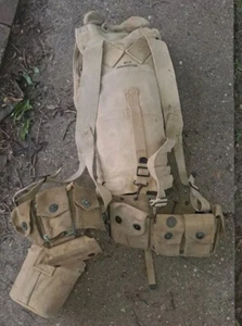 ORIGINAL WWI US ARMY M1910 HAVERSACK & MESS KIT POUCH COMBAT FIELD PACK-UNIT MAR - Picture 1 of 15