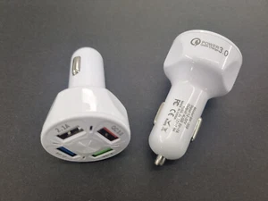 4 port USB Car Charger 2.1 & QC 3.0 quick charge Lighter Socket pearl white - Picture 1 of 2