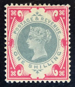 GB SG214 QV 1900 1/- Green & Carmine, Mint MVLH - Picture 1 of 2