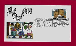 #3097 TOMMY & JIMMY DORSEY BIG BAND LEADERS FDC TOP CAT & GANG PLAYING MUSIC