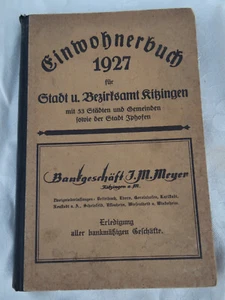 Einwohnerbuch Stadt- und Bezirksamt Kitzingen (mit Iphofen) 1927 - Bild 1 von 6