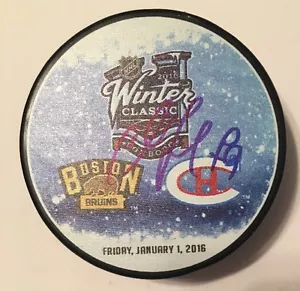 ANDREI MARKOV SIGNED 2016 WINTER CLASSIC PUCK CANADIANS STAR DMAN - Picture 1 of 1