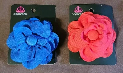 2 pinzas para el cabello Paparazzi Summer Soiree azul y rojo accesorio Foto 1 de 4
