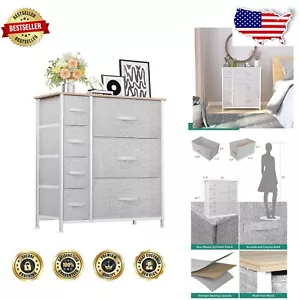 Space-Saving 7-Drawer Organizer Unit with Sturdy Steel Frame & Wooden Top - Picture 1 of 9