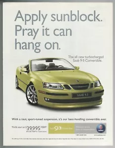 2004 SAAB 9-3 advertisement, Saab 9-3 Convertible, top down - Picture 1 of 3