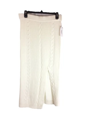 Falda de mezclilla para mujer Calvin Klein tejido con cable crema midi suave talla XS $69,50 DEFECTUOSA Foto 1 de 4