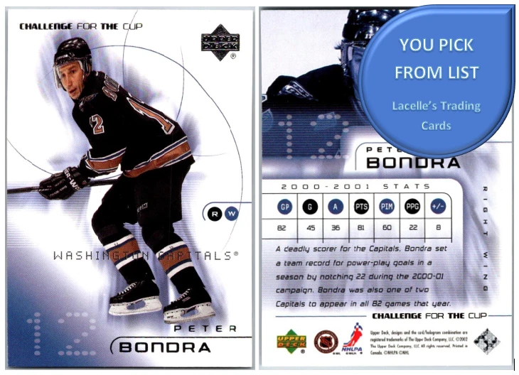 2001-02 Upper Deck Challenge for the Cup Hockey Base Cards - U-Pick From List - Image 1 of 1