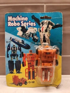 1984 Machine Robo C-12 Gabelstapler Figur NEU VERSIEGELT mit Aufklebern Popy/Bandai 80er - Bild 1 von 24