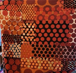 Orange and brown polkadot knit fabric 2 yards x 60 wide - Picture 1 of 4