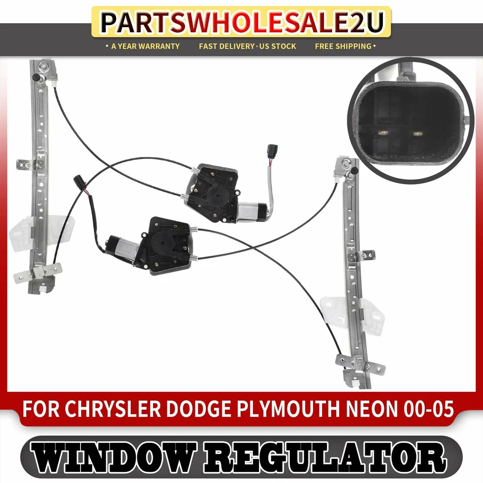 Regulador de ventana eléctrica delantero derecho y derecho con motor para Chrysler Dodge Plymouth neón Foto 1 de 4