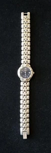 FOSSIL f2 Silver Tone Date Watch Blue Face ES-8870 Link Band 7" New Battery - Picture 1 of 4