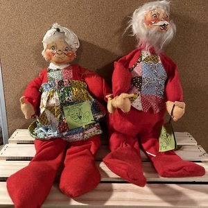 Vintage Annalea Mobilitee Dolls Santa & Mrs Claus Christmas 1971 18” Posable - Picture 1 of 17