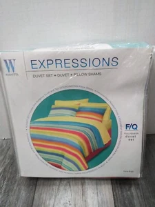 RETIRED Wamsutta Expressions Full / Queen Duvet Set Duvet And Pillow Shams - Picture 1 of 8