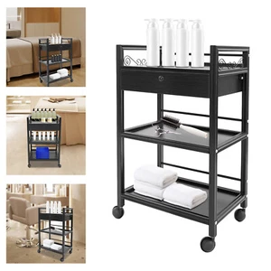 3-tier Salon Cart w/ Drawer Salon Storage Cart Rolling Tray SPA Beauty Equipment - Picture 1 of 24