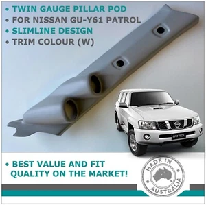 DUAL PILLAR POD 2 GAUGE HOLDER FOR NISSAN GU PATROL 1997 - 2016 TRIM COLOUR W - Picture 1 of 2