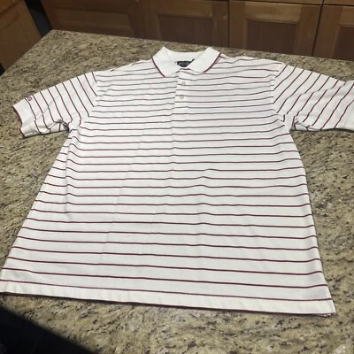 Camisa polo de golf Ping para hombre talla grande camisa blanca, rayas horizontales rojas Cpix. Foto 1 de 4