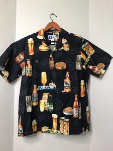 Camisa de cerveza hawaiana RJC para hombre L multicolor 100 % algodón abotonada - Imagen 1 de 9