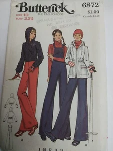 Jumpsuit Jacket Snowsuit Bibs Pants 10 Butterick 6872 Sewing Pattern VTG Winter - Picture 1 of 6