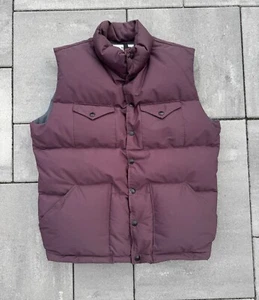 VTG The North Face Down Puffer Vest TNF Men Large Purple Brown Tag 70s 80s USA - Picture 1 of 24