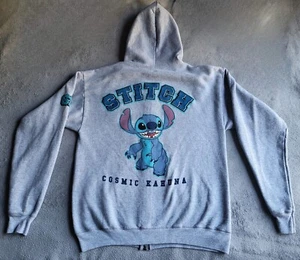 Disney Parks Lilo Stitch Hoodie Men's Medium Gray Full Zip Cosmic Kahuna 626 - Picture 1 of 16