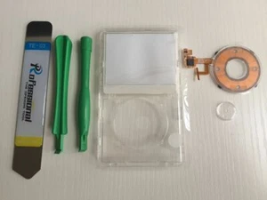 iPod 5. Video 30/60/80GB Frontgehäuse Abdeckung + Klickrad + Knopf DURCHSICHTIG - Bild 1 von 7